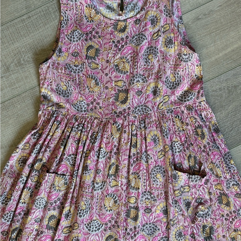 Signature by Sangria Pink and Green Smocked Maxi Sundress - Picture 6 of 7